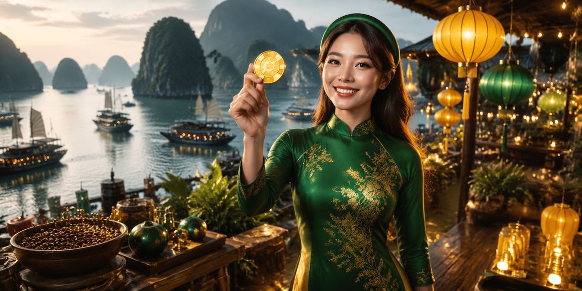 Du khách tại Vịnh Hạ Long thưởng thức cà phê và theo dõi kèo thể thao trực tuyến trên điện thoại